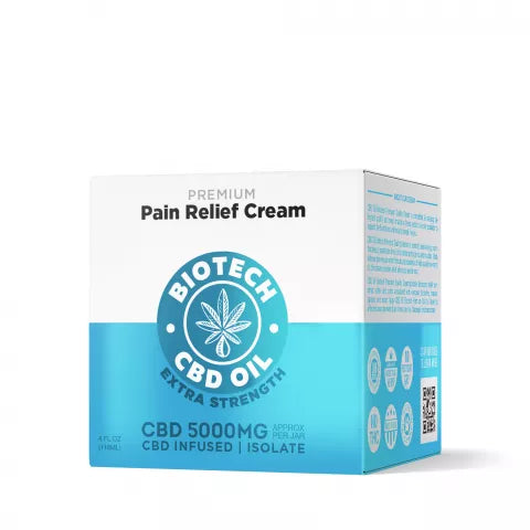 CBD Pain Relief Cream - 5,000mg - 4 oz - Biotech CBD