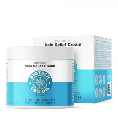 CBD Pain Relief Cream - 5,000mg - 4 oz - Biotech CBD